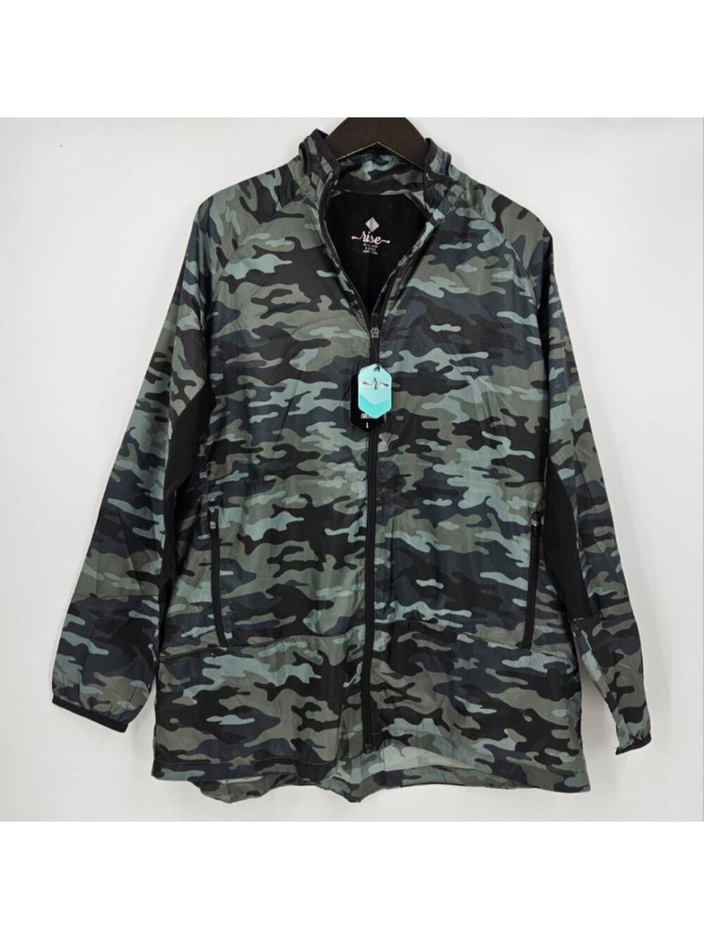 LuLaRoe Rise Collection Camo Windbreaker Jacket Women's Large Full Zip NWT